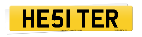 Registration number HE51 TER